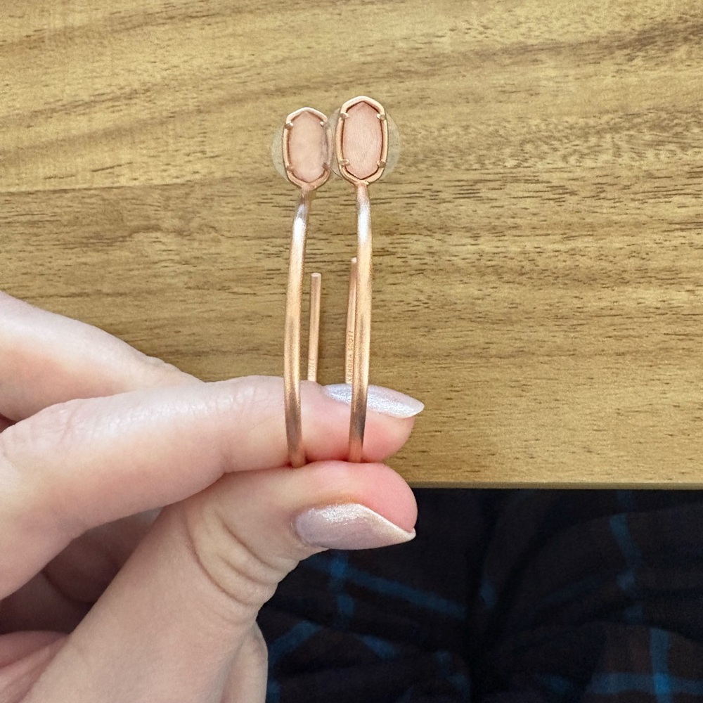 Kendra Scott Blush Gold Hoop Earrings